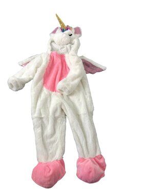 Unicorn Costume Halloween 18-24 Months Hoodie White Pink Full Zipper Dress Up